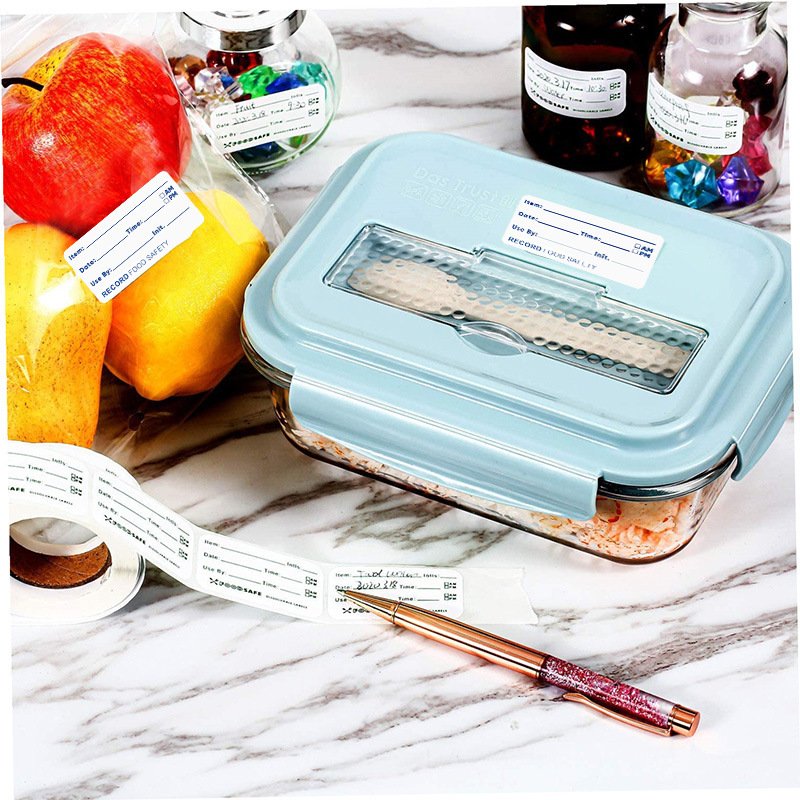 Wholesale 1x2in Write On Removable Labels Dissolvable Food Packaging Stickers for Storage Bottle Fridge