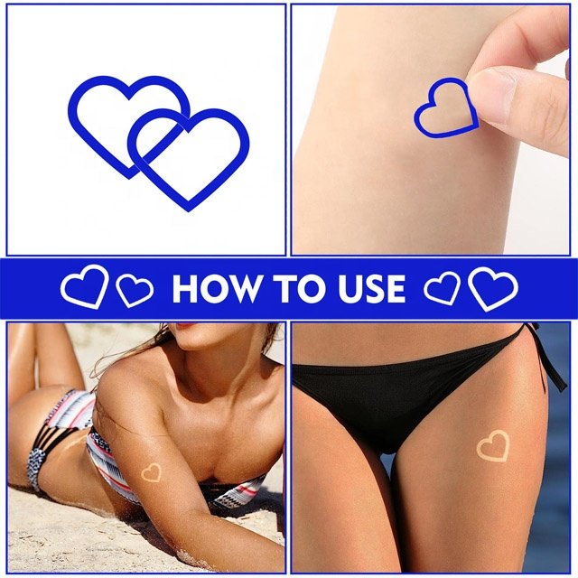 Custom Tanning sunless stickers for body waterproof sunbathing removable self adhesive Perforated bed sticker