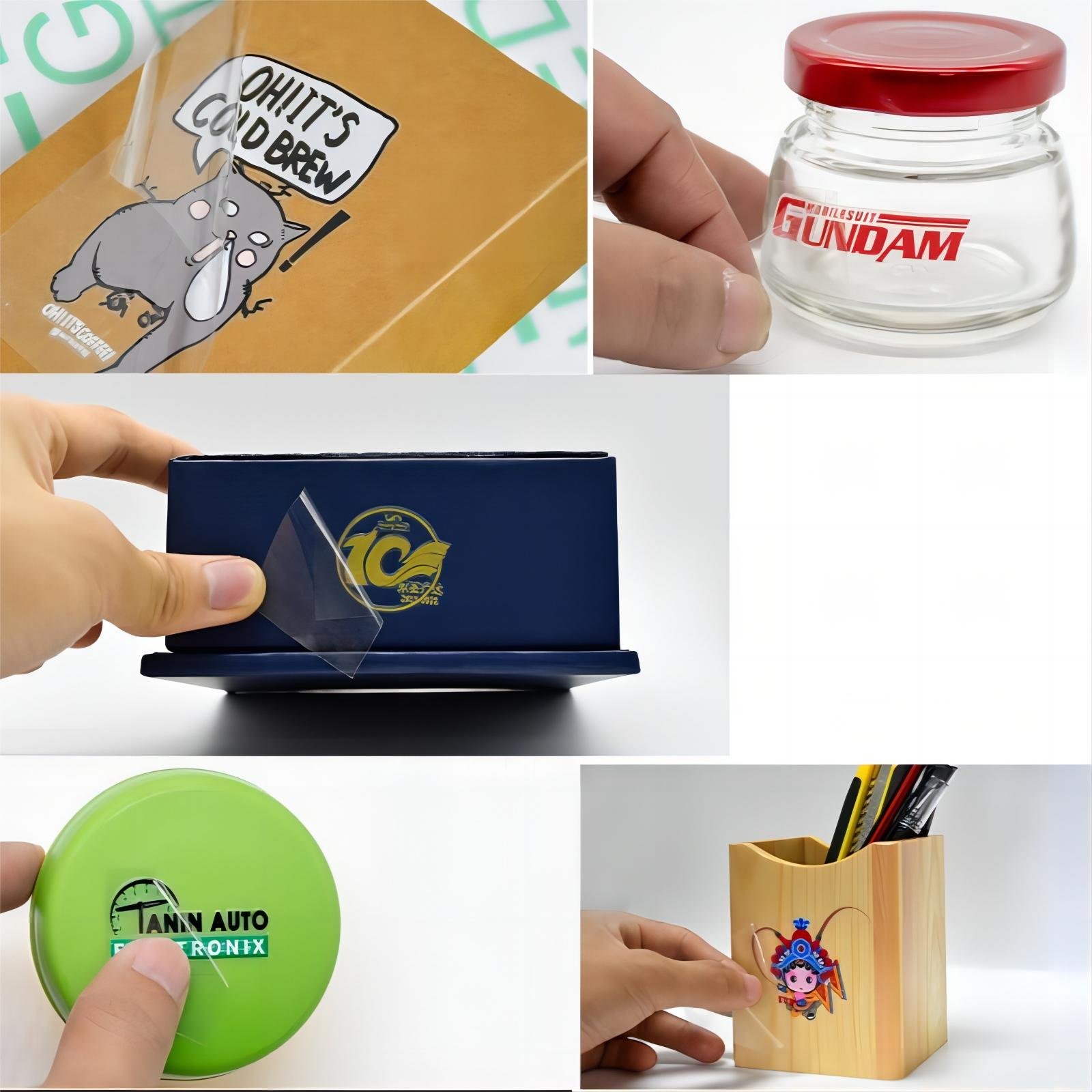 Custom Logo Waterproof UV Transfer Decal Foil Stickers DTF Vinyl Cup Packaging Transfer Label Sticker