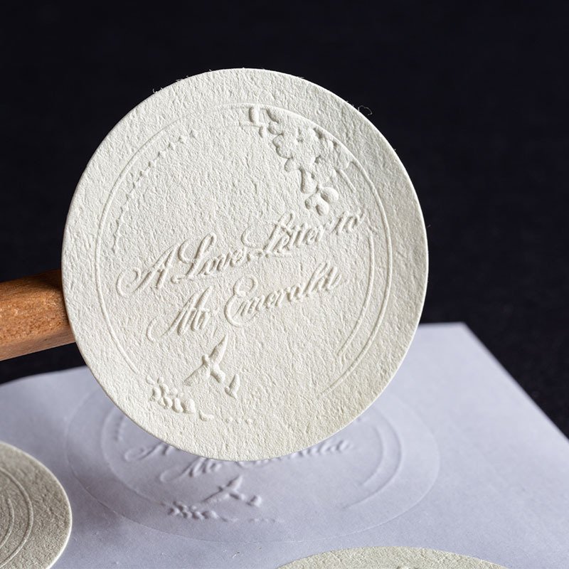 New Trend Customized White Embossed Sticker Matte Black Embossed Sticker Labels For Candle Perfume
