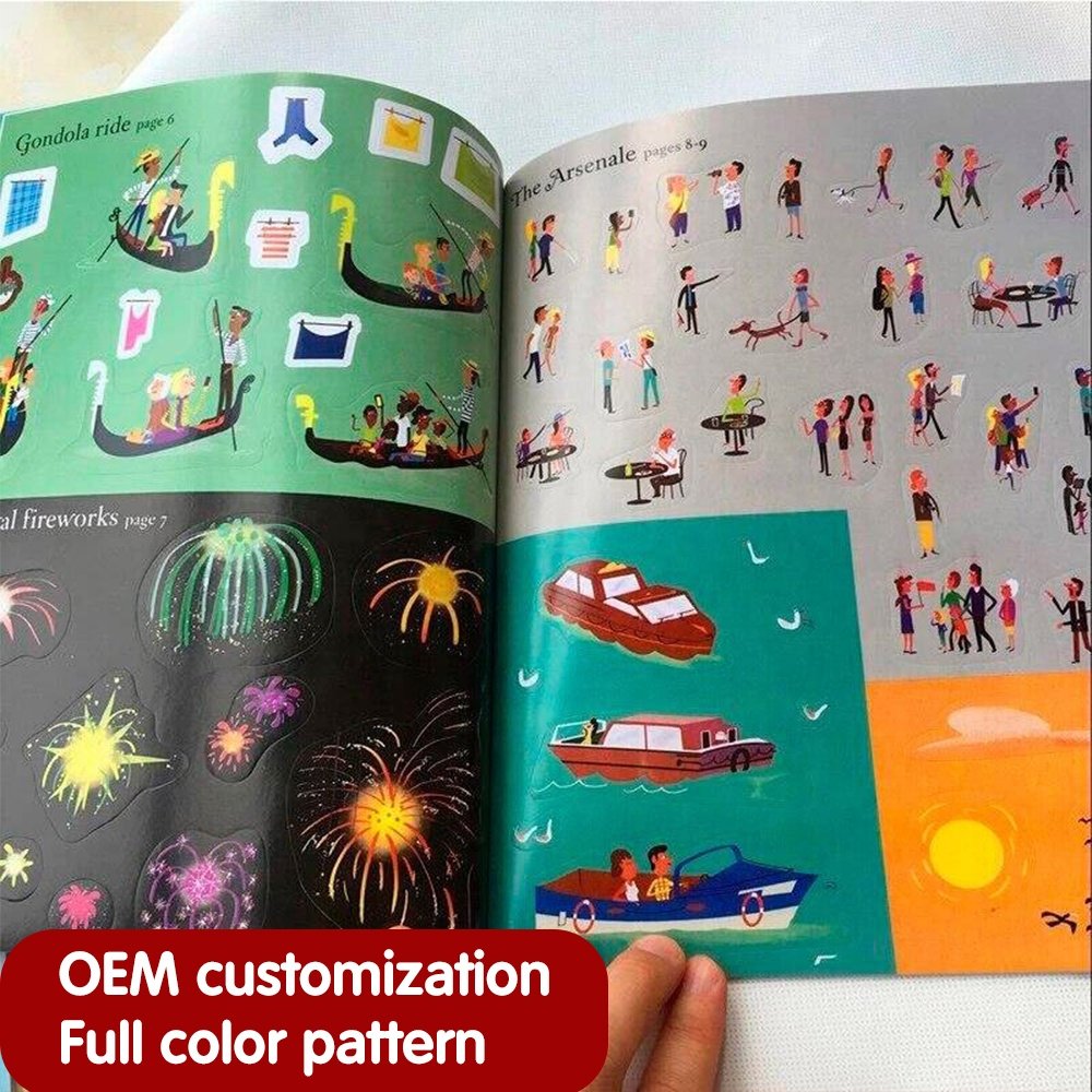 Animal Design Cute Sticker Cartoon Scene children activity Custom printing Stickers Books Kids
