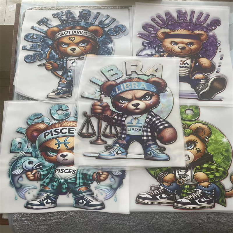 wholesale Vinyl Sticker factory Printed Transfers ready Designs clothing Label For Garment dtf Heat Transfers