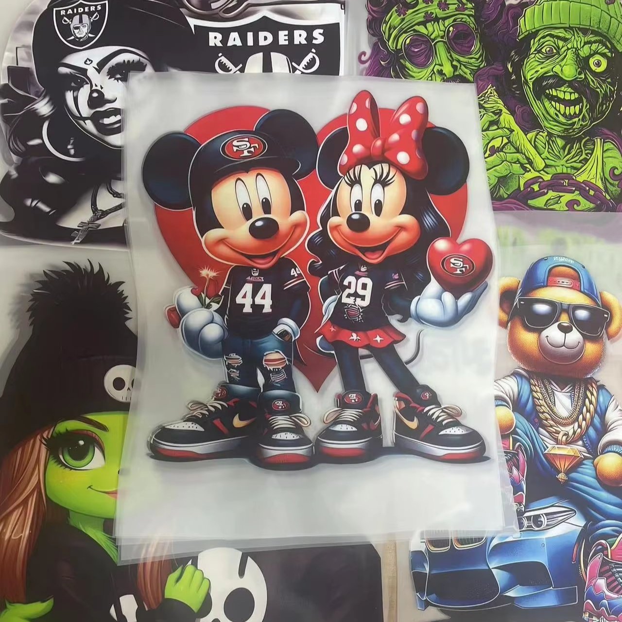 wholesale Vinyl Sticker factory Printed Transfers ready Designs clothing Label For Garment dtf Heat Transfers