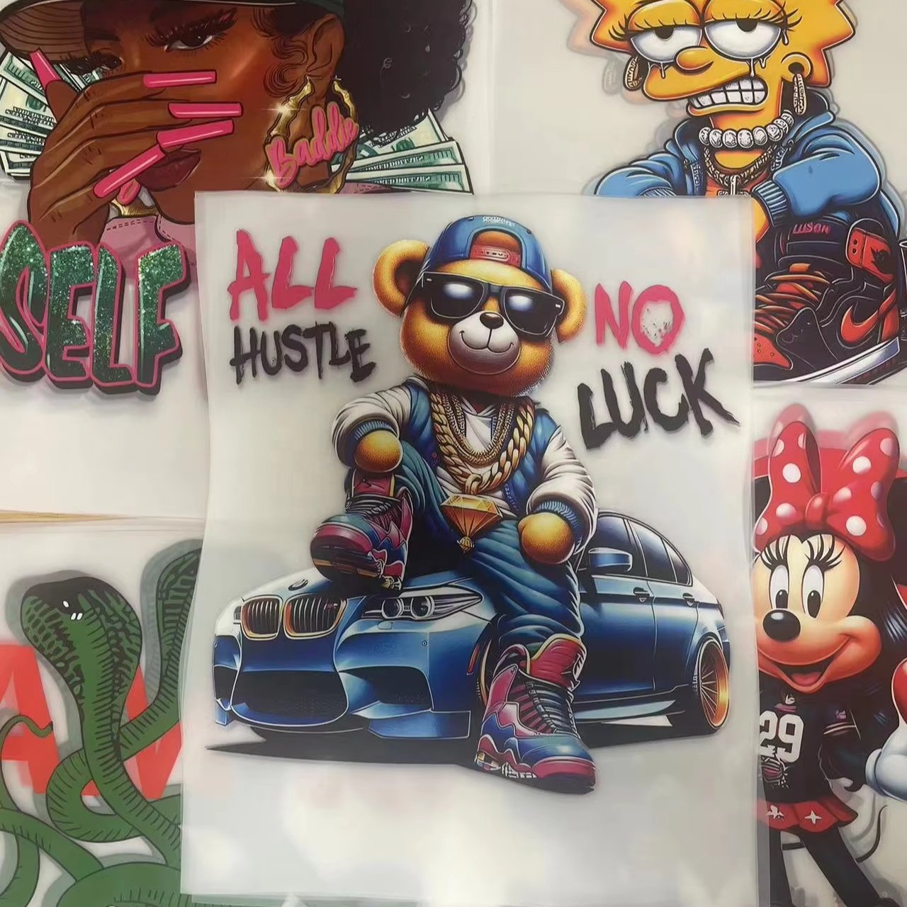 wholesale Vinyl Sticker factory Printed Transfers ready Designs clothing Label For Garment dtf Heat Transfers