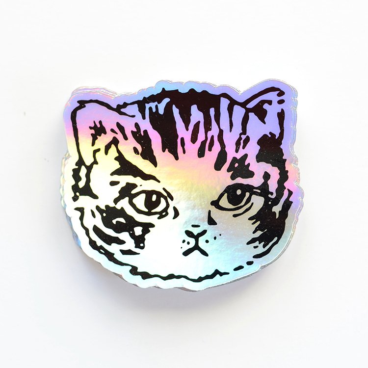 Permanent Vinyl Holographic Logo Stickers Decorative Custom Printed Laser Die Cut Hologram Sticker