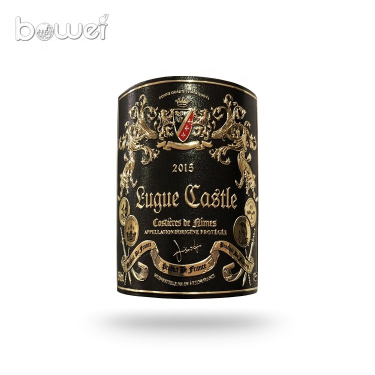 Wine Bottle Design Custom Wine Brand Logo Metal Packing Aluminium Foil/alloy Ancient Metal Wine Label New Waterproof Beverage