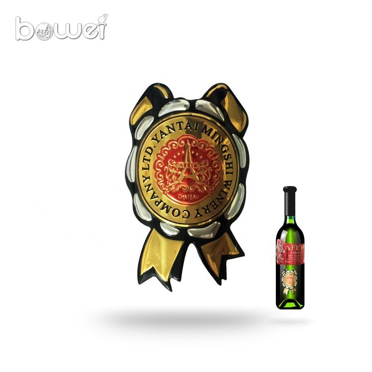 Wine Bottle Design Custom Wine Brand Logo Metal Packing Aluminium Foil/alloy Ancient Metal Wine Label New Waterproof Beverage