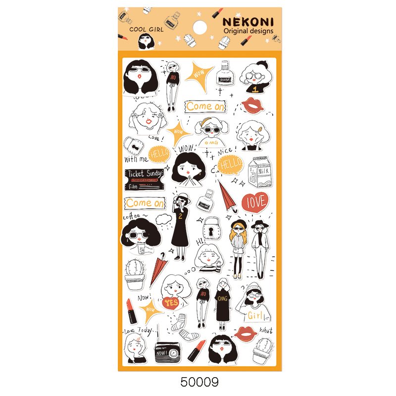 Nekoni Cartoon Stickers Kawaii Sticker Custom PVC Vinyl Decal Decorative Decals Adhesive Decals for Kids Stickers