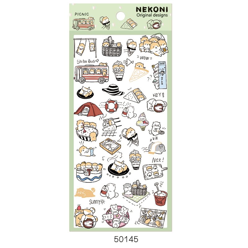 Nekoni Cartoon Stickers Kawaii Sticker Custom PVC Vinyl Decal Decorative Decals Adhesive Decals for Kids Stickers