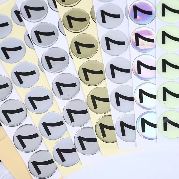 Custom round shape Clear Epoxy Resin Sticker Personalized logo 3d Dome Epoxy Transparent Label Stickers