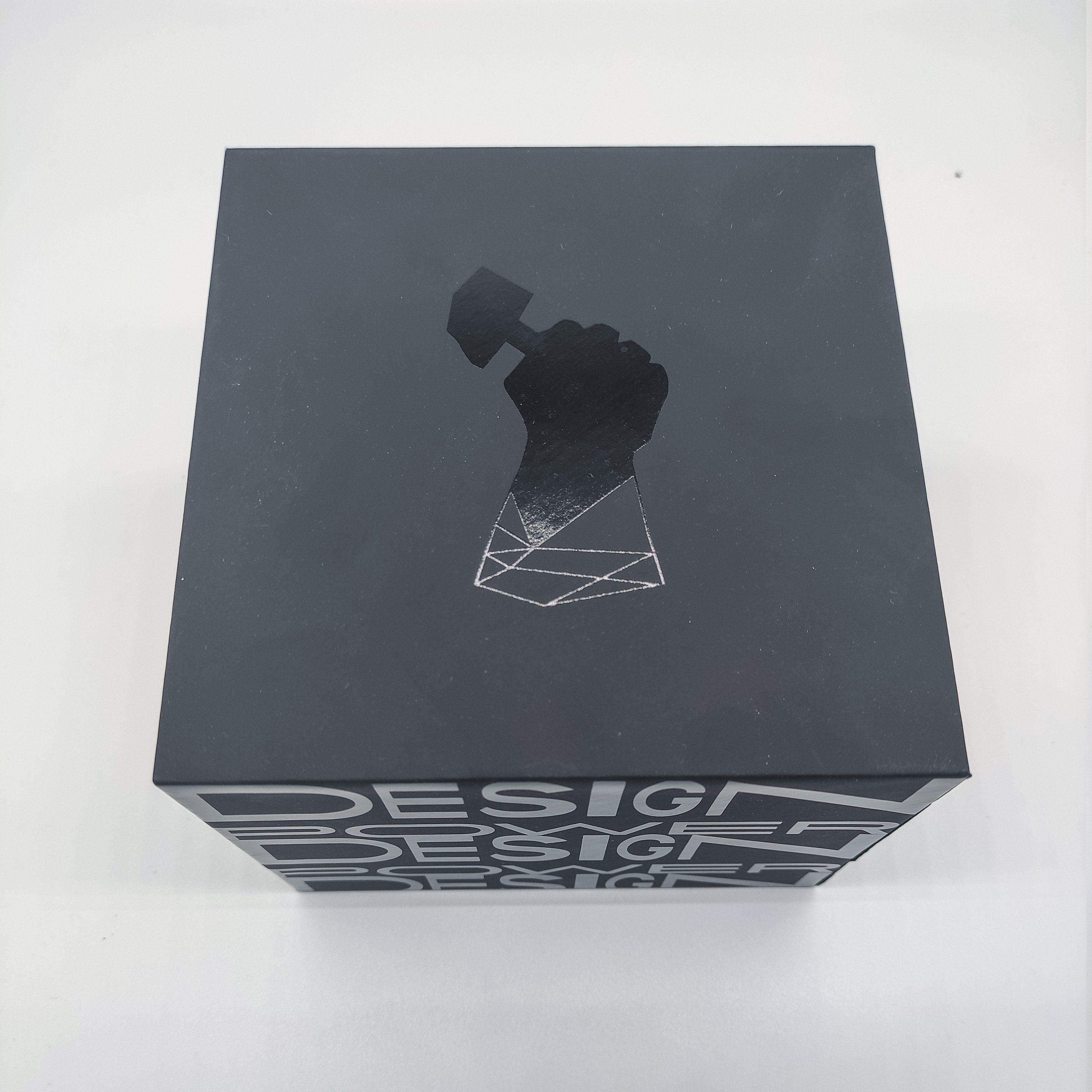 Factory Direct Customized Logo Black Tactile Crystal Art Packaging Box Coated Paper Foil Embossing Jewelry Stickers