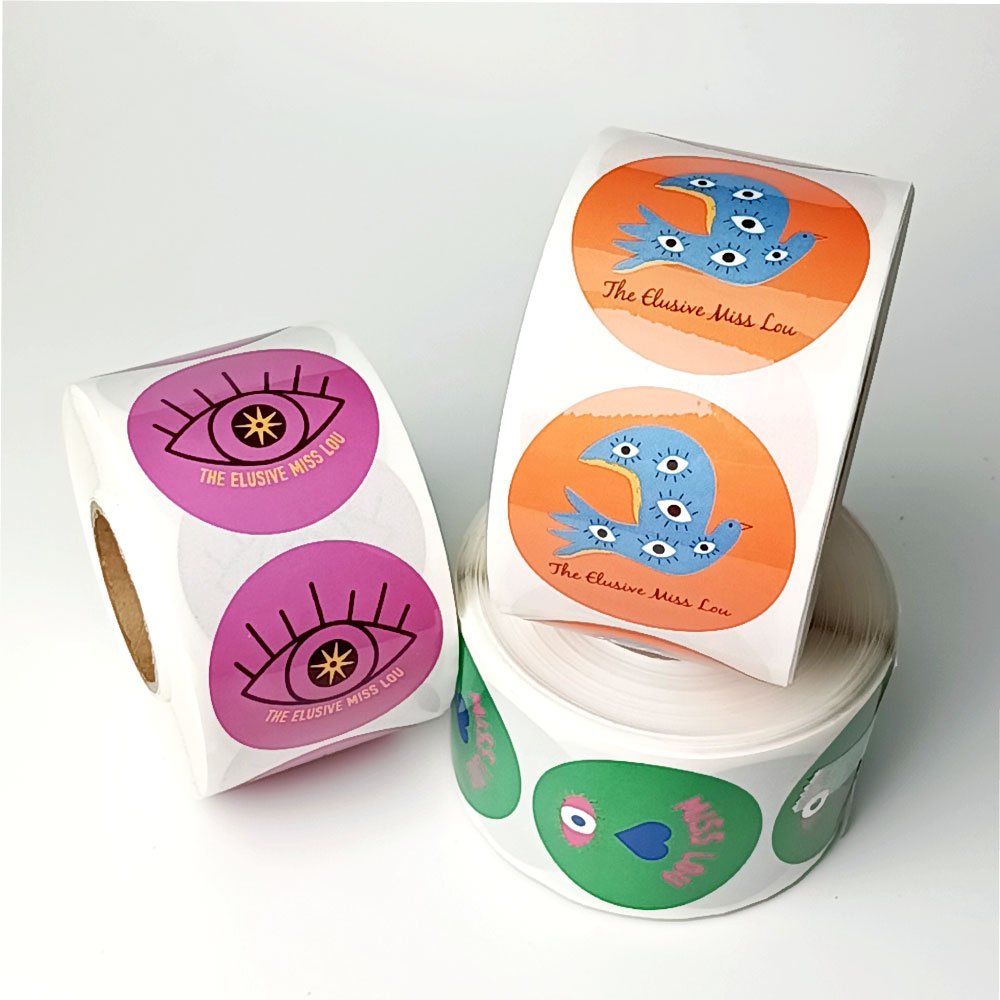 Factory promotion waterproof round vinyl sticker adhesive brand logo sticker