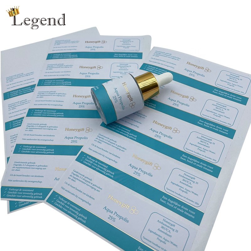 Factory Cheap Price Custom printed Dropper Bottle Waterproof Label Luxury Design Perfume Bottle Sticker
