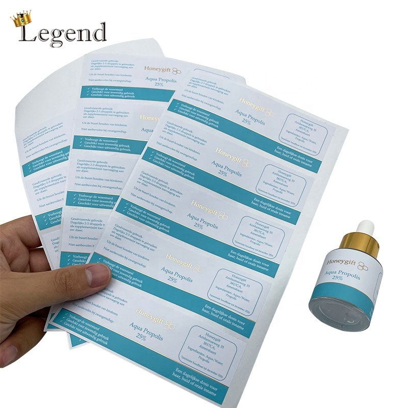 Factory Cheap Price Custom printed Dropper Bottle Waterproof Label Luxury Design Perfume Bottle Sticker
