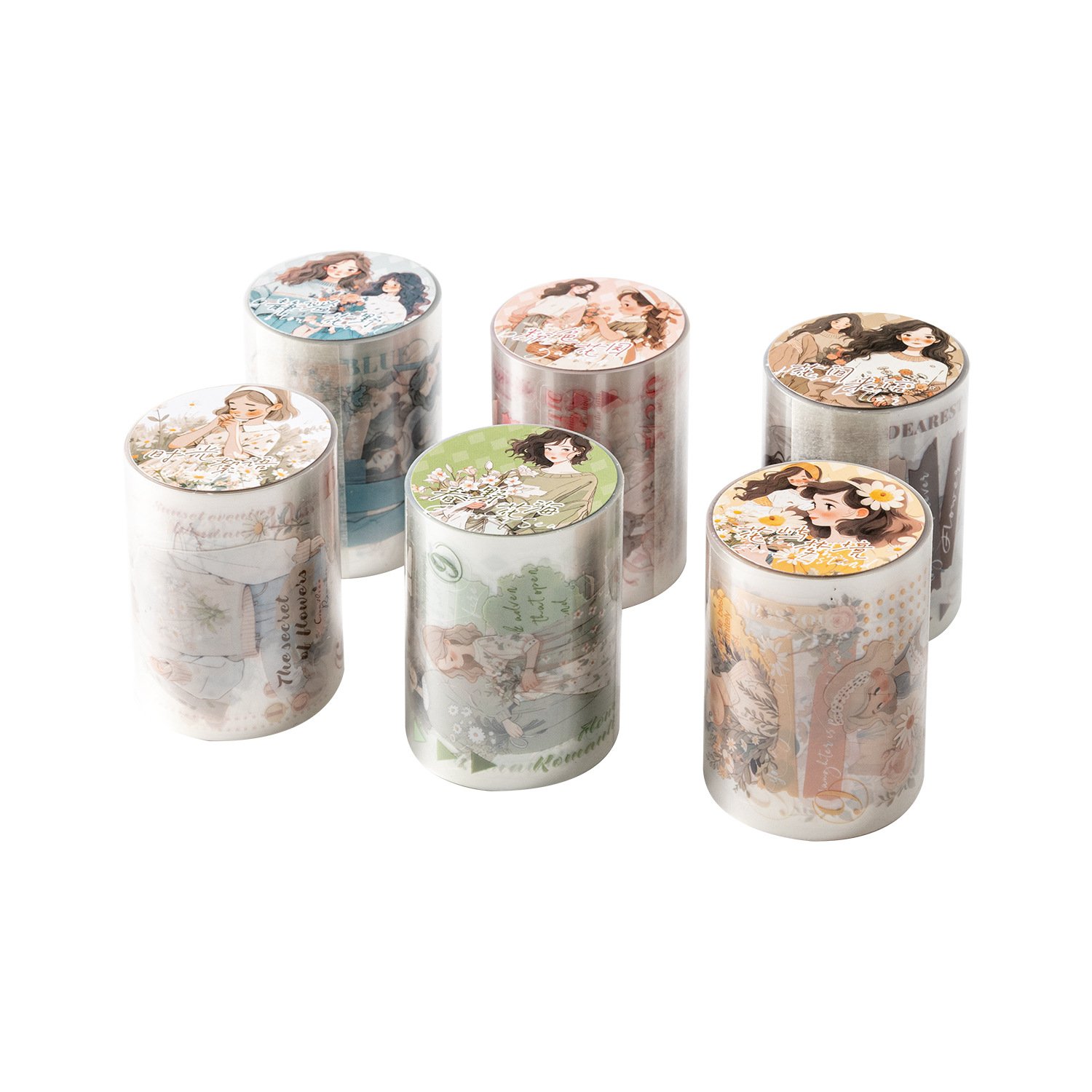 2M/Roll PET Tape Her Garden Series French Rustic Handbook Material Loop Stickers