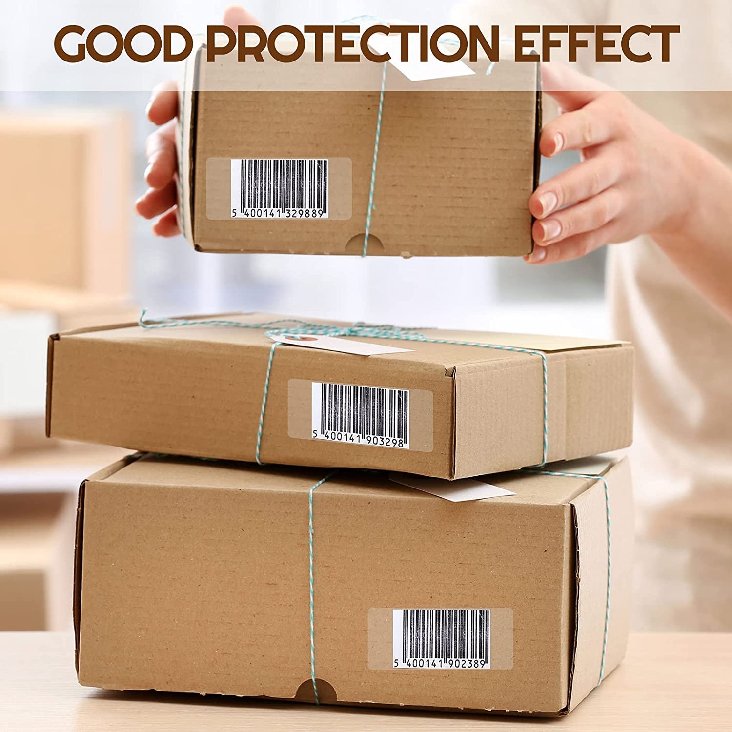 Rectangular Label Protector Clear Wafer Seals Waterproof Labels Clear Label Cover for Protect Number Sticker Barcode