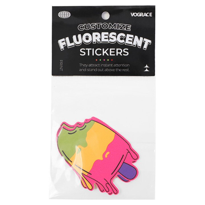 VOGRACE Custom Waterproof Die Cut Stickers Colorful Vinyl Cute Cartoon Pvc Glow In The Dark Sticker For Decoration