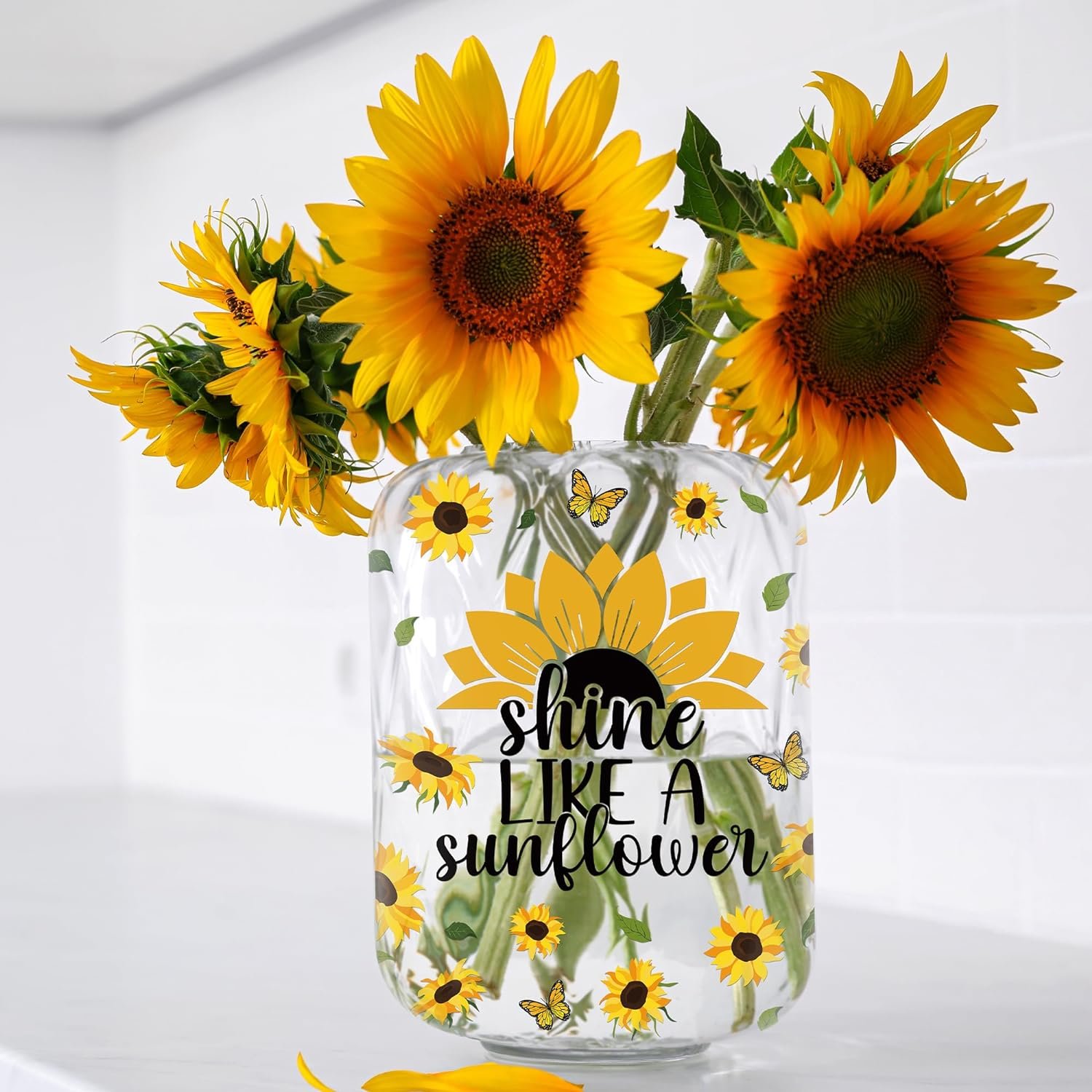 UV DTF Cup Wrap for 20oz Sunflower Gnome Sunshine Transfer Stickers for Cup Butterfly for Tumblers Guitars Coffee Mug Decoration