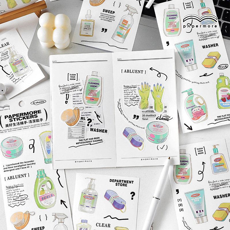6pcs/pack sticker pack Good life catcher series Korean ins handbook material stickers