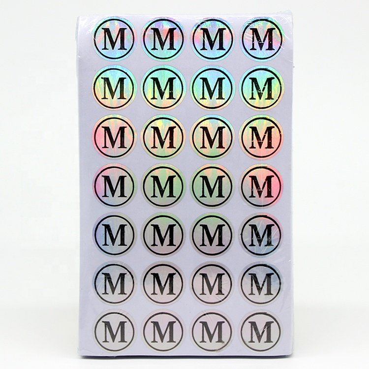 Custom clothing garment round size sticker