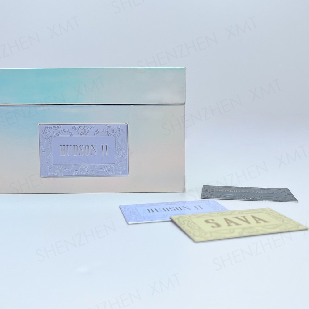 Customized Metal Letters Embossed Nickel Decal Label Stickers Self Adhesive 3d Metal Sticker