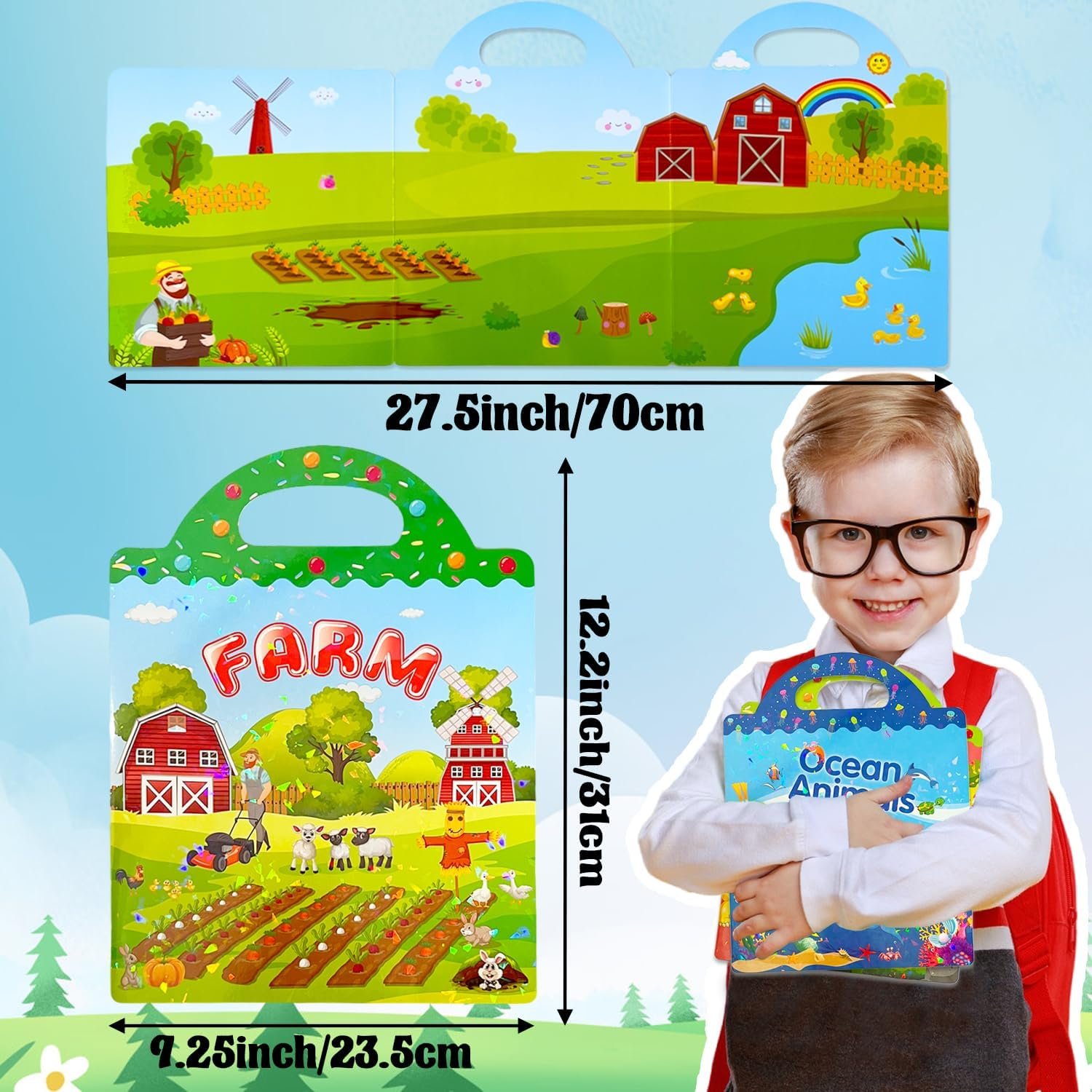 Custom Reusable sticker Book For Kids Cute Waterproof Decorative Stickers For Toddlers Dinosaur Animal Scene Sticker Books