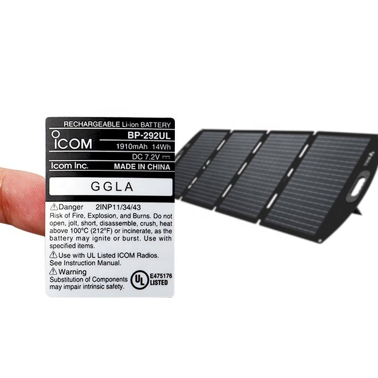 Custom printing waterproof adhesive vinyl photovoltaic backsheets tag label authentication logo photovoltaic label sticker