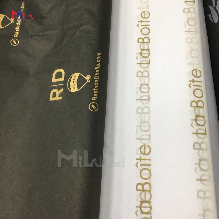 custom tissue paper black Tissue packing paper custom sticker label White wrapping paper for packaging Clothing