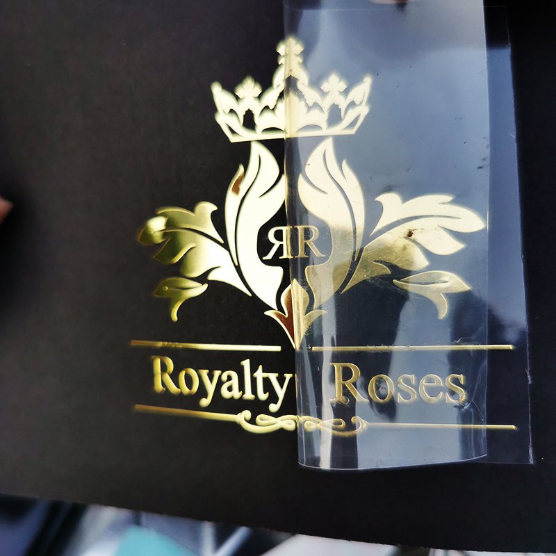 Custom waterproof electroplating nickel Brand Logo Rose Gold Foil Transfer Metal label stickers decals