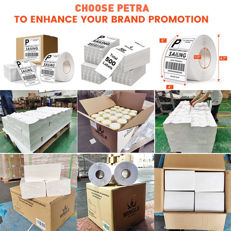 Factory Price Self Adhesive pe Label eco Sticker shipping Printable Glossy barcode direct Raw Material Thermal Label Jumbo roll