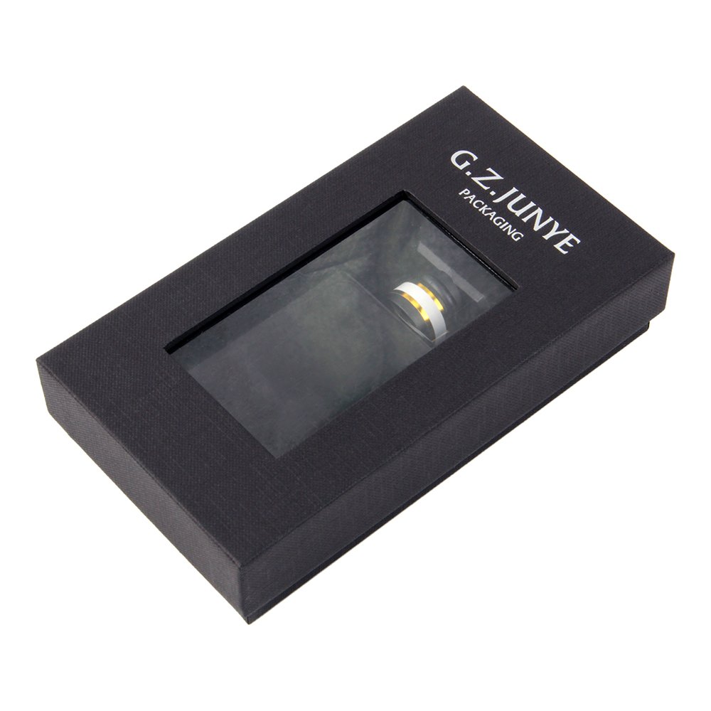 customized small luxury paper perfume box design making custom small black cardboard box with clear window