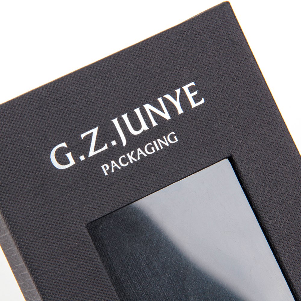 customized small luxury paper perfume box design making custom small black cardboard box with clear window
