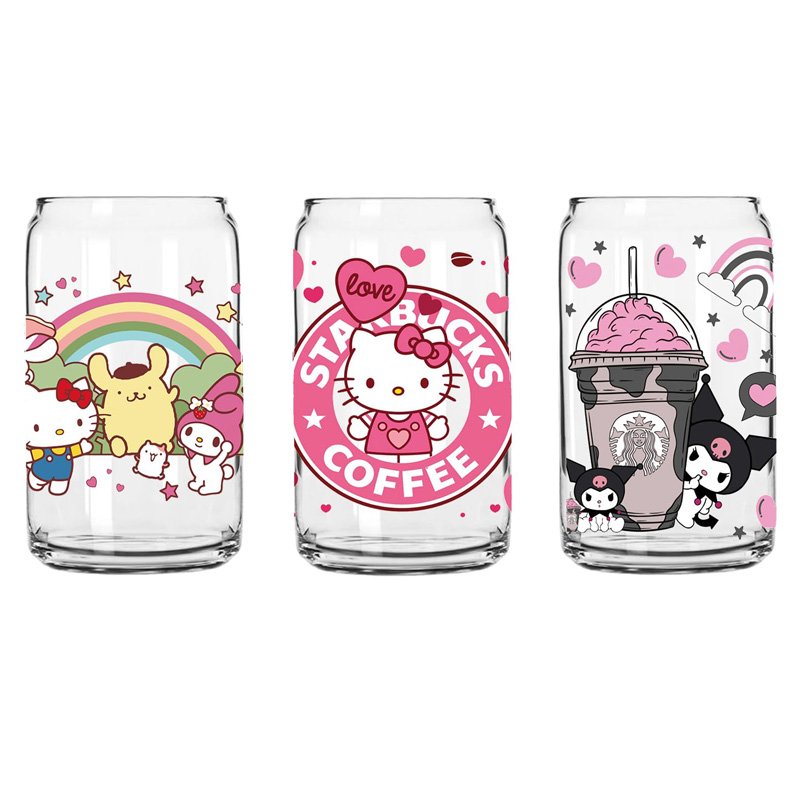 Factory Dtf Transfers Wholesale 16oz Tumbler Uv Dtf Cup Wrap HelloKitty Transfer Sticker Uvdtf Transfer Decal