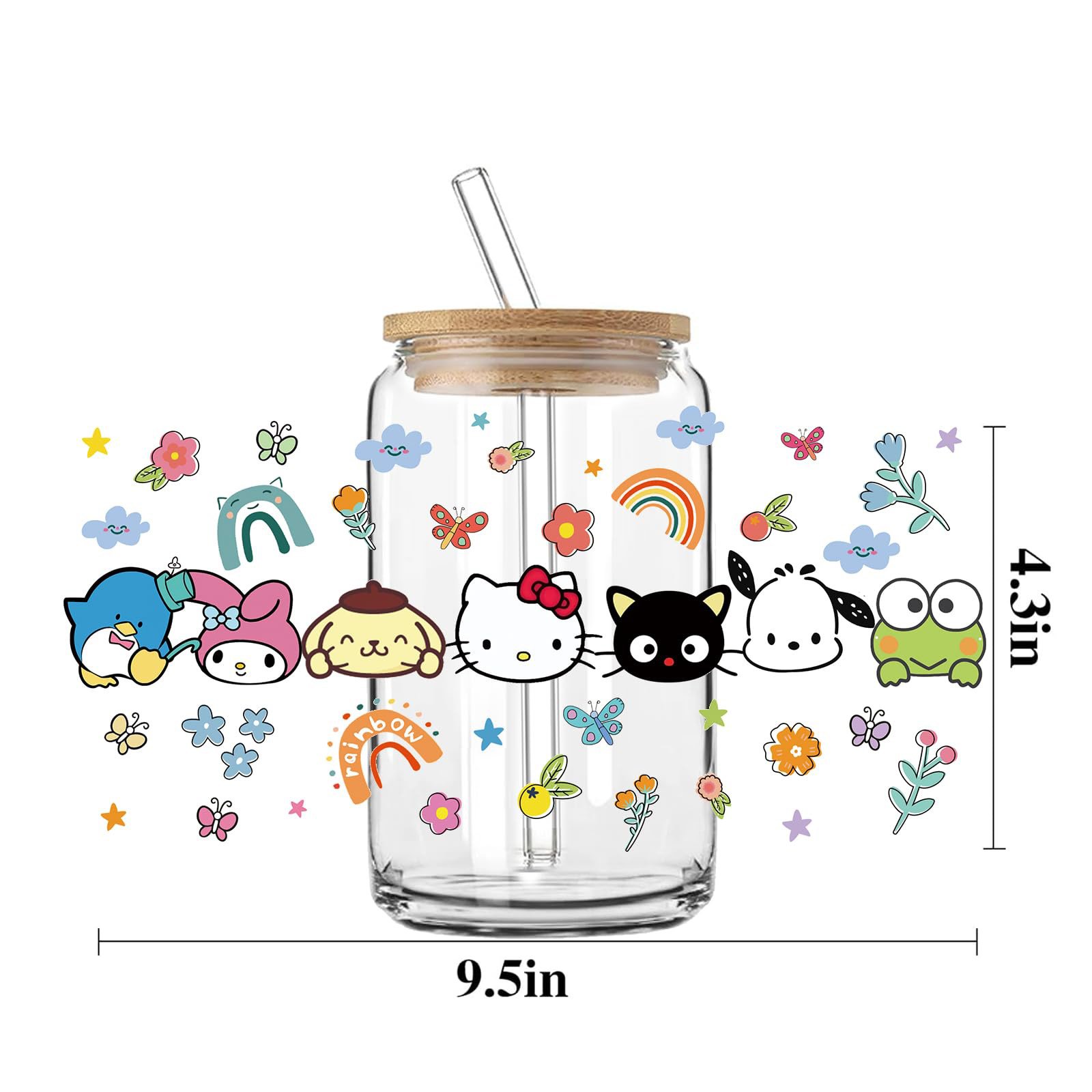 Factory Dtf Transfers Wholesale 16oz Tumbler Uv Dtf Cup Wrap HelloKitty Transfer Sticker Uvdtf Transfer Decal