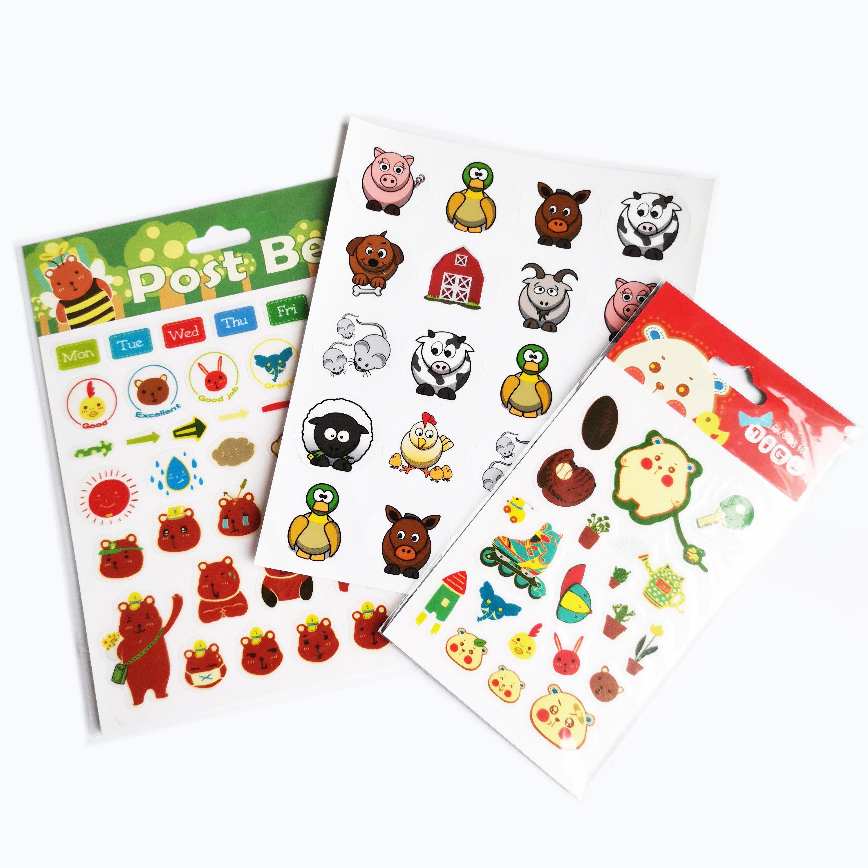 New Self Adhesive foam sticker Colorful creative decorative cute animal bear felt sticker bookmark decorative stickers with PET