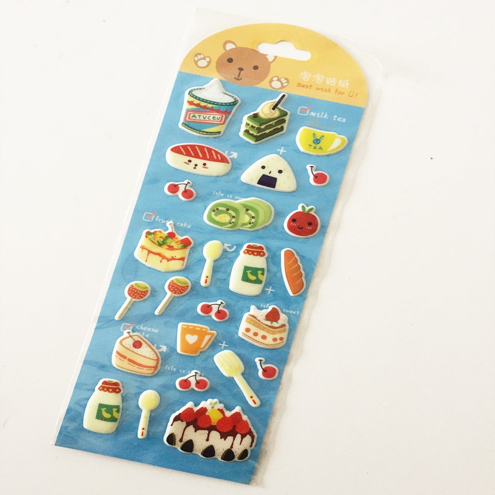 New Self Adhesive foam sticker Colorful creative decorative cute animal bear felt sticker bookmark decorative stickers with PET
