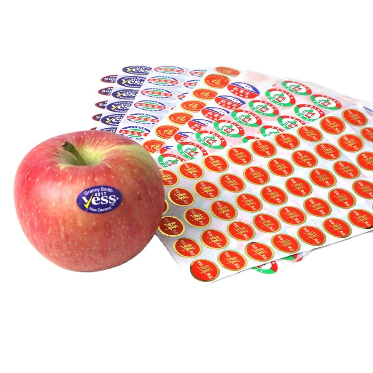 OEM Apple Fruit Shaped Stickers Vegetables Labels Personalized Print Logo Sticker Fruit Apple Sticker