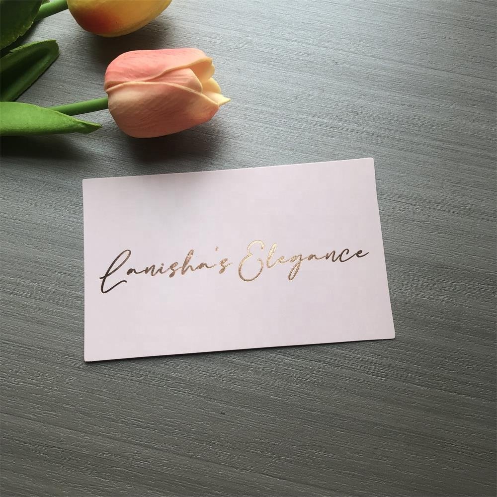 Wholesale packaging rose gold foil pink wedding business gift thank you cards and stickers