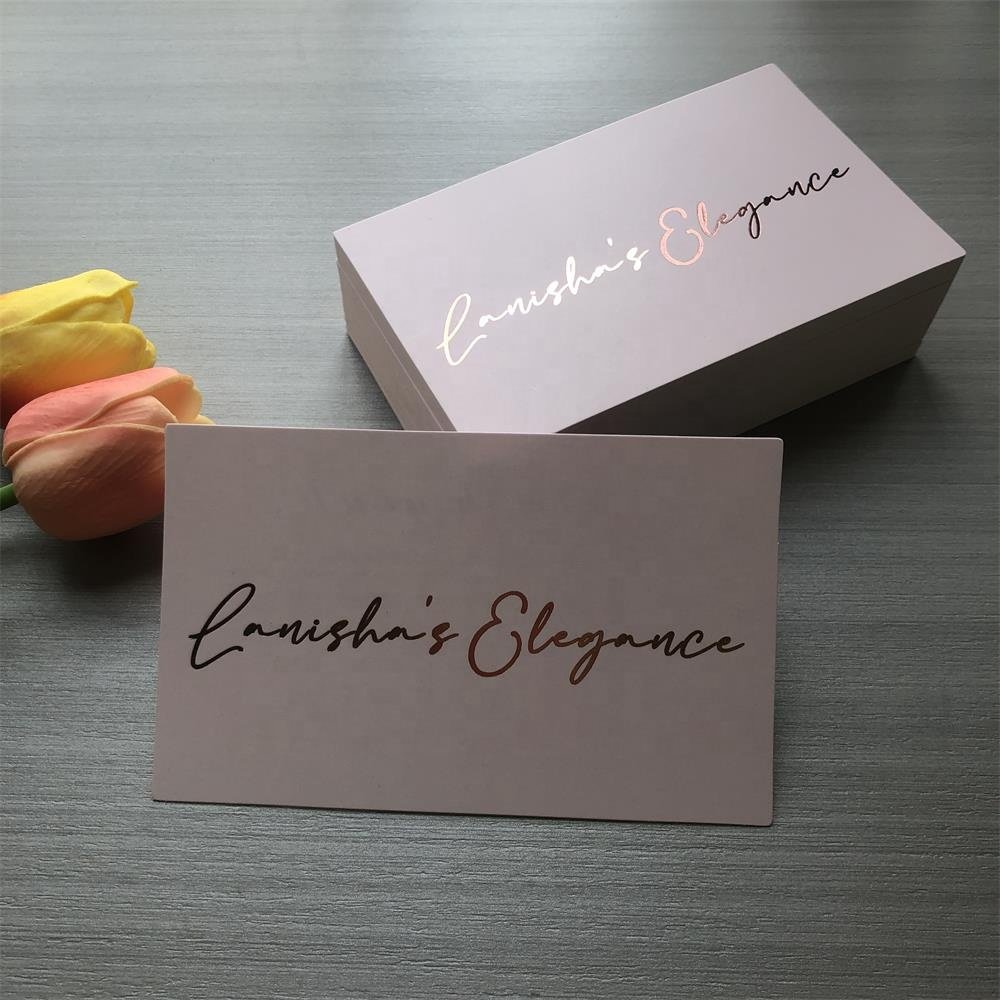 Wholesale packaging rose gold foil pink wedding business gift thank you cards and stickers
