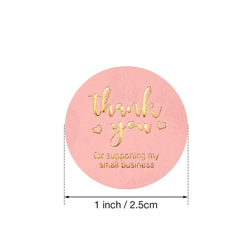 Custom Self Adhesive Sticker Rolls Pink Thank You Stickers Thank You For Supporting My Small Business Sticker