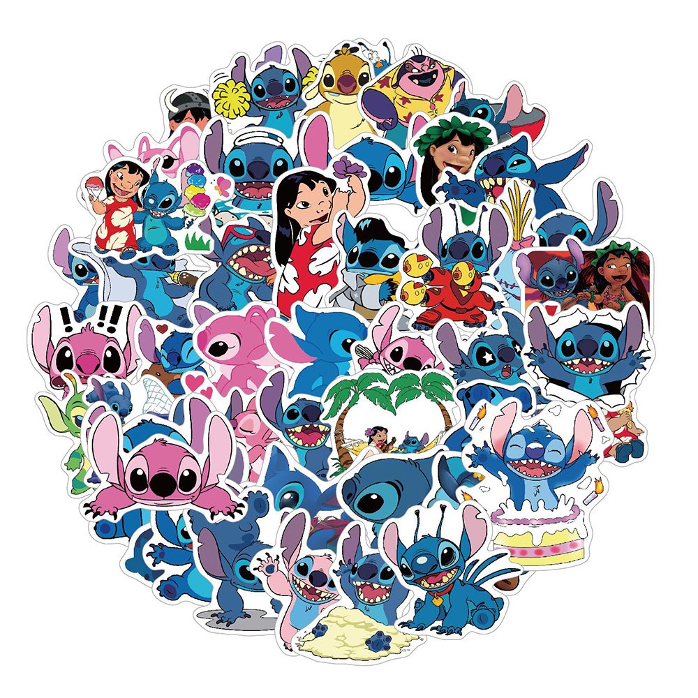 Lovely Cartoon Cute Stitch Angel Lilo Stickers DIY Decoration Phone Bottles Notebook Luggage Waterproof Label Stickers Kids' Toy