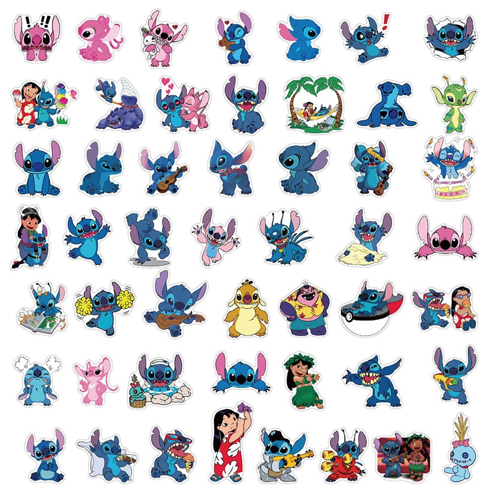 Lovely Cartoon Cute Stitch Angel Lilo Stickers DIY Decoration Phone Bottles Notebook Luggage Waterproof Label Stickers Kids' Toy