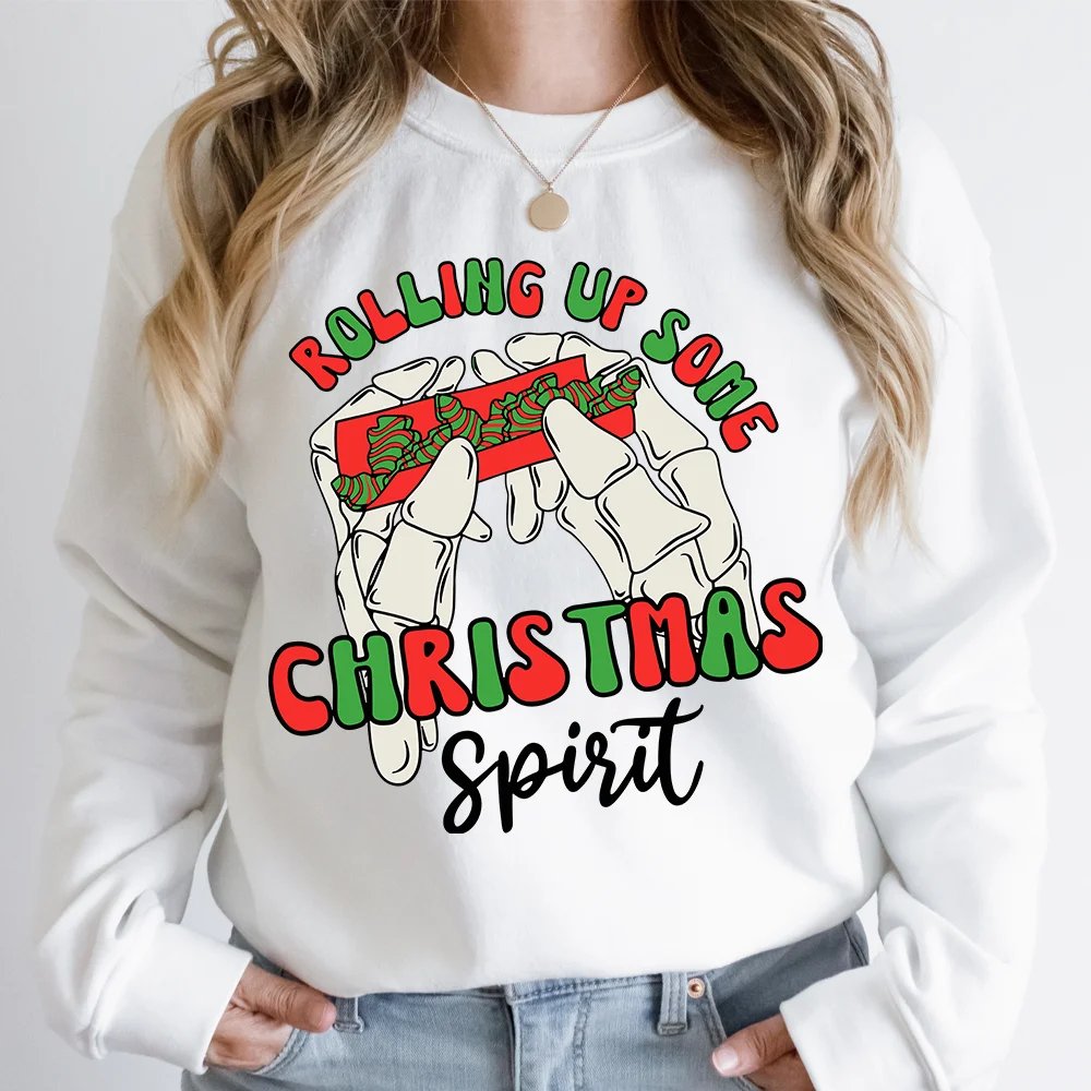 Retro Rolling Up Some Christmas Spirit Iron On Crocin Around Christmas Tree Jesus Fills My Cup DTF Transfer Sticker For T-Shirt