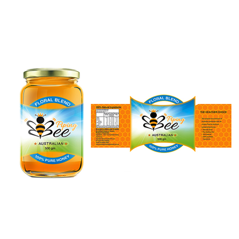 Self Adhesive Canned Frozen Food Storage Packaging Product Container Honey Bottle Jars Spice Labels Logo Roll Printing Sticker