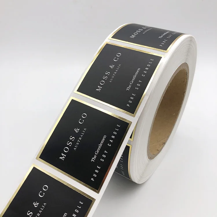 Custom Sticker Logo Label Adhesive PP Gold Foil Stickers Waterproof Candles Label Printing For Candle Jars
