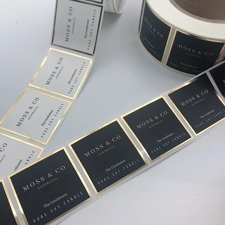 Custom Sticker Logo Label Adhesive PP Gold Foil Stickers Waterproof Candles Label Printing For Candle Jars