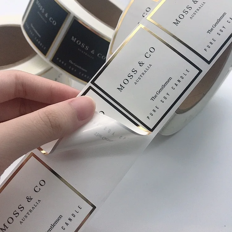 Custom Sticker Logo Label Adhesive PP Gold Foil Stickers Waterproof Candles Label Printing For Candle Jars
