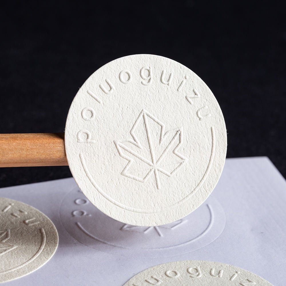 Custom Logo 3d Luxury Paper Colorless Embossed Candle Jar Packaging Labels Box Sealing Business Stickers Labels