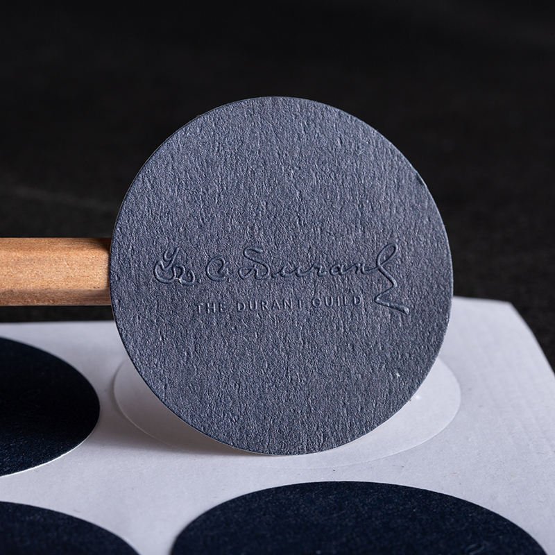 Custom Logo 3d Luxury Paper Colorless Embossed Candle Jar Packaging Labels Box Sealing Business Stickers Labels