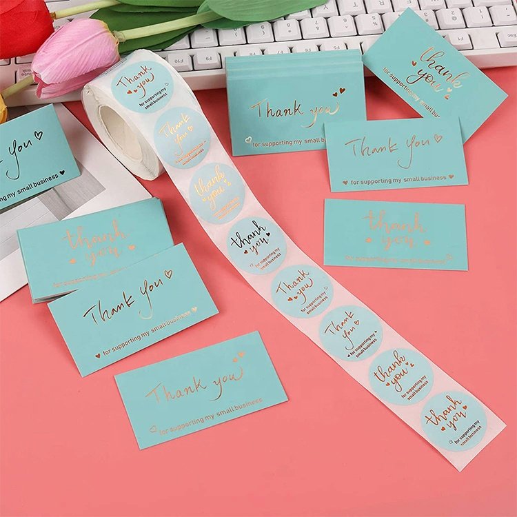 Greetings cards wholesale thanks card custom thank you card and stickers for small business